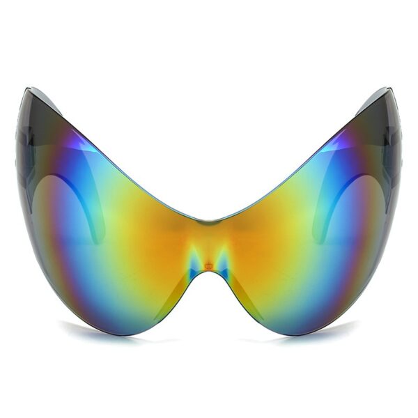 Large frame sports sunglasses, personalized and novel cat eye alien cycling glasses - immagine 10