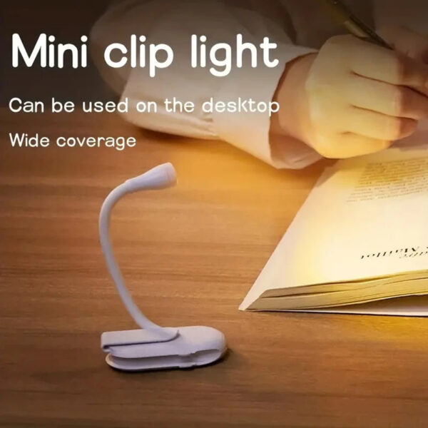 Book Light Reading Lights for Books in Bed Led Book Night Lamp Rechargeable 3 Color Stepless Brightness Clip on Reading Lamp - immagine 7