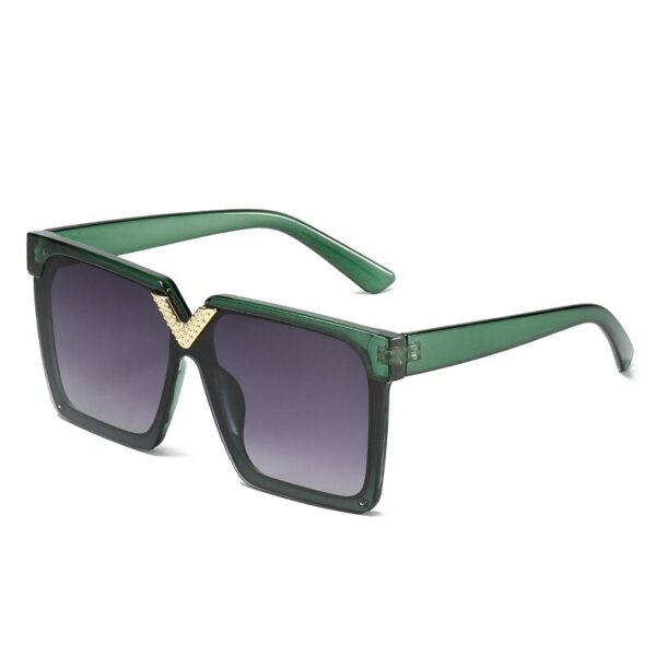 One Piece Square V shaped Sunglasses For Women New Fashon Oversized Balck Gradient Sun Glasses Female Pink Blue Shades Men Glasses - immagine 11