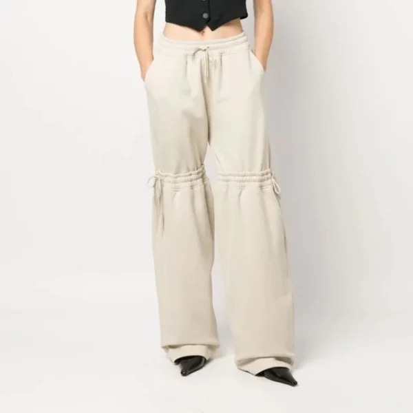 Women Pant Drawtherope Bandages Leisure Women Trousers White Black Autumn And Winter Wide Leg Pants Women - immagine 8