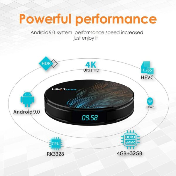 Android 9.0 HK1 MAX Mini Smart TV Box 2.4G/5G Wifi RK3328 Quad-Core BT 4.0 Set Top Box Media Player 4G+32G/64G PK TX6 X96 HK1MAX - immagine 3