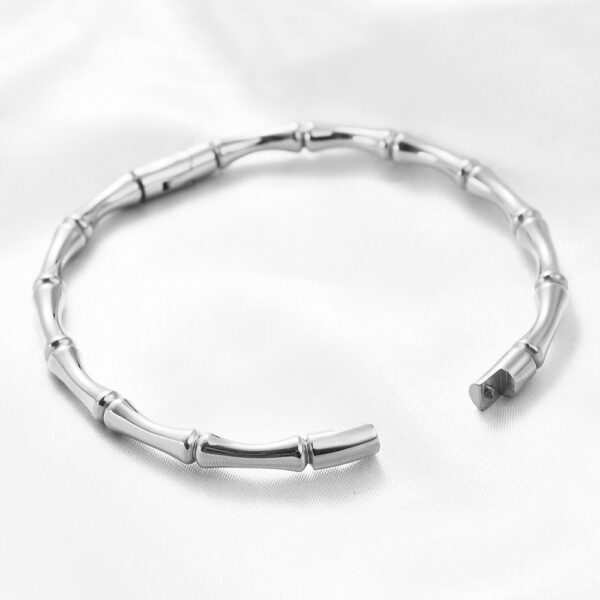 Bracelet Simple Round Bamboo Knot 5MM Stainless Steel Magnetic Bracelet - immagine 6