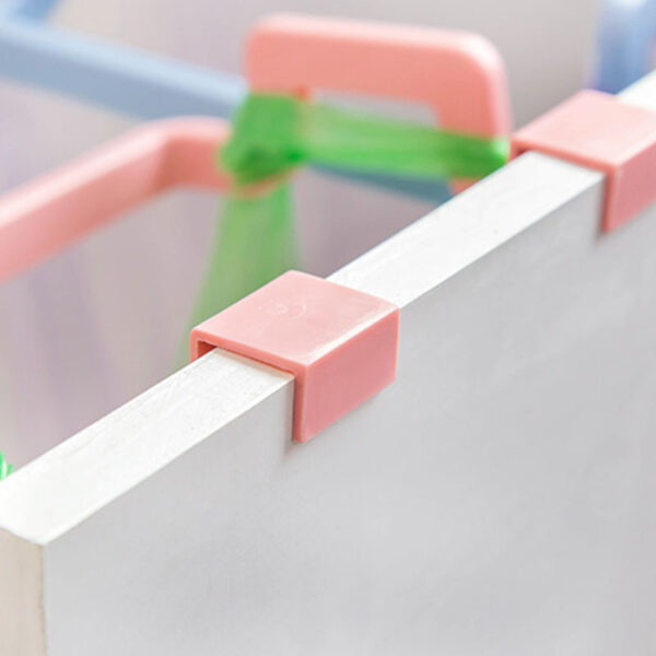 Kitchen Hanging Cabinet Door Garbage Rack Door Back Garbage Bag Storage Rack Plastic Bag Shelf Trash Can Bracket - immagine 3