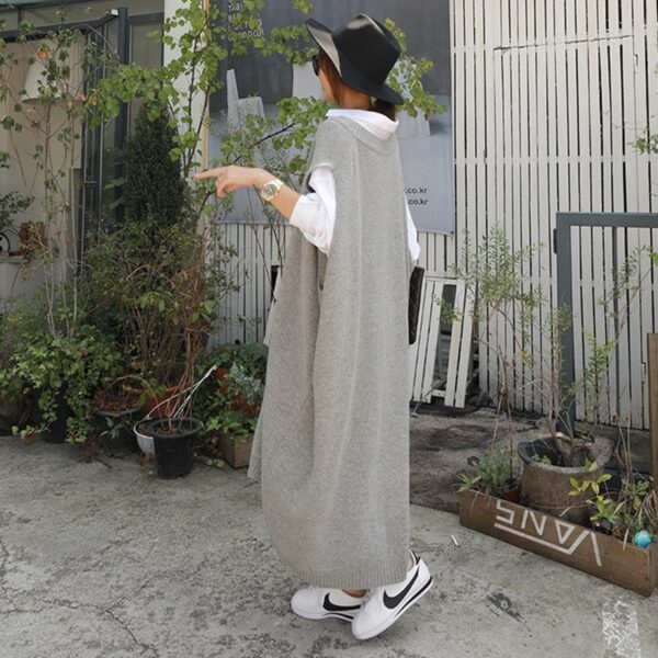 Long vest jacket over knee dress - immagine 2
