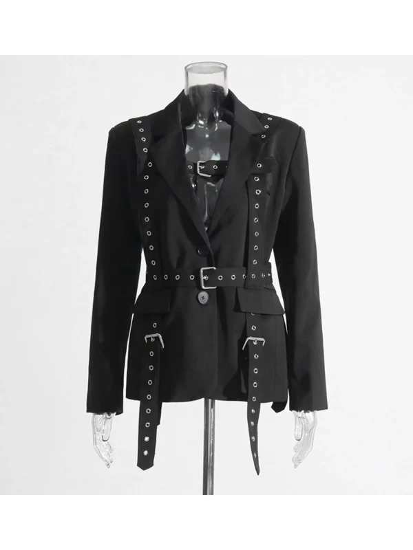 Designer Jacket Women's Splice Lace Up Blazer - immagine 2