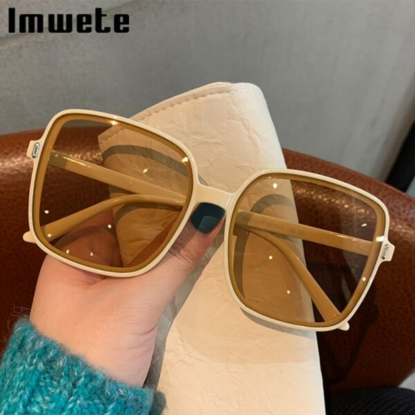 Oversized Sunglasses Women Luxury Designer Vintage Square Sun Glasses Classic Eyewear for Lady UV400 Big Frame - immagine 4