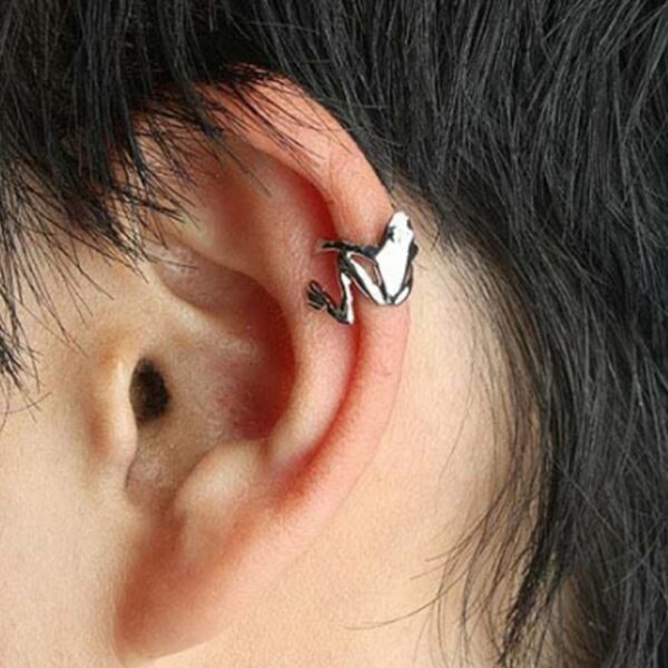 Fashion Frog Ear Cuffs Siliver Ear Cuff Clip Earrings For Women Earcuff No Piercing Fake Cartilage Earrings - immagine 2