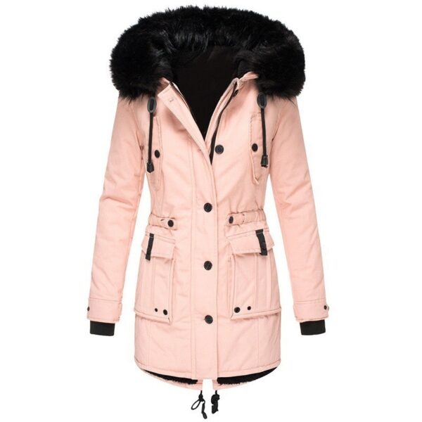 Thickened women's cotton jacket, women's cotton jacket, winter coat, parka jacket, fur collar jacket, winter coat - immagine 6