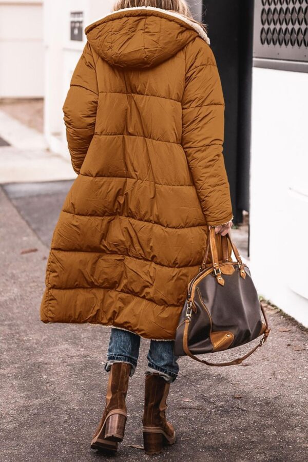 Solid color hooded cotton jacket, long sleeved, double-sided, slim fit, cardigan jacket, top - immagine 4