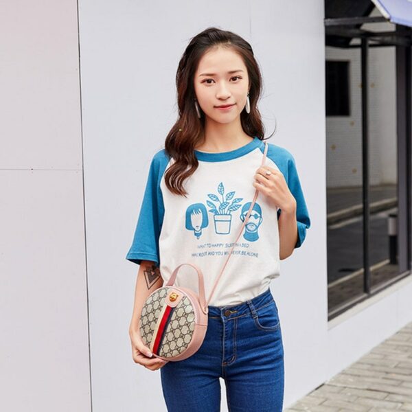 Women Shoulder Bags Tiger Head PU Leather Handbags Bags Ladies Party Fashion Round Popular Shape Printing Girls Crossbody Bag - immagine 4