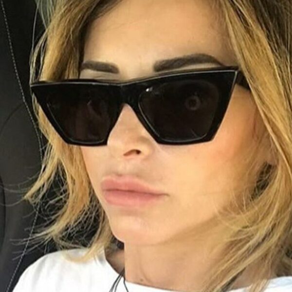 Black Oversized Sunglasses Women Large Square Sunglasses Large Big Plastic Frame Sun Glasses Red Leopard Blue - immagine 2