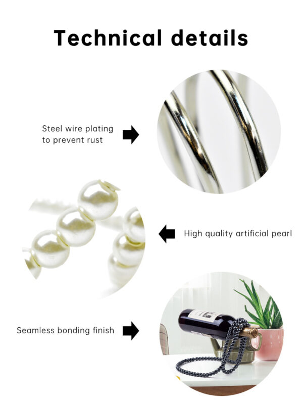 Pearl Necklace Stainless Steel Wine Rack Wine Pedestal Clamp Holder Suspension Champagne Whisky Small Ornaments - immagine 13