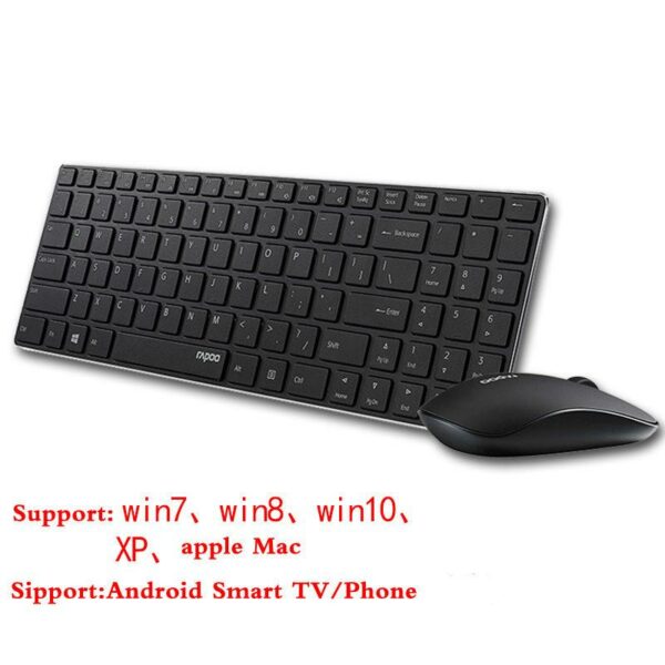 Rapoo 9300P Ultra Thin Metal Optical Wireless Keyboard and Mouse Combos for PC Laptop Gaming Home Keyboard - immagine 7