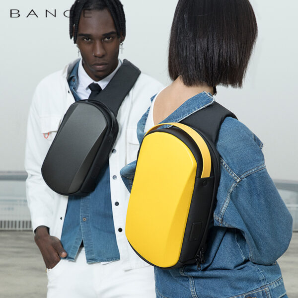 BANGE New Men's Chest Bag Waterproof EVA Hard Shell Shoulder Bag Trend Diagonal Small Bag Chest Bag - immagine 7