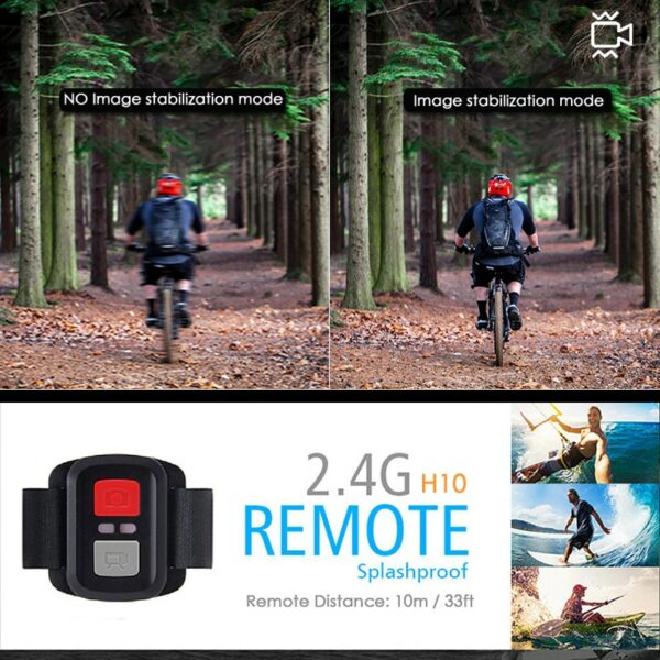 H10 EIS Anti-shake Action Camera Ultra HD 4K / 60fps WiFi 2.0" 170D Underwater Waterproof Cam Helmet Vedio Go Sport Pro Came - immagine 3
