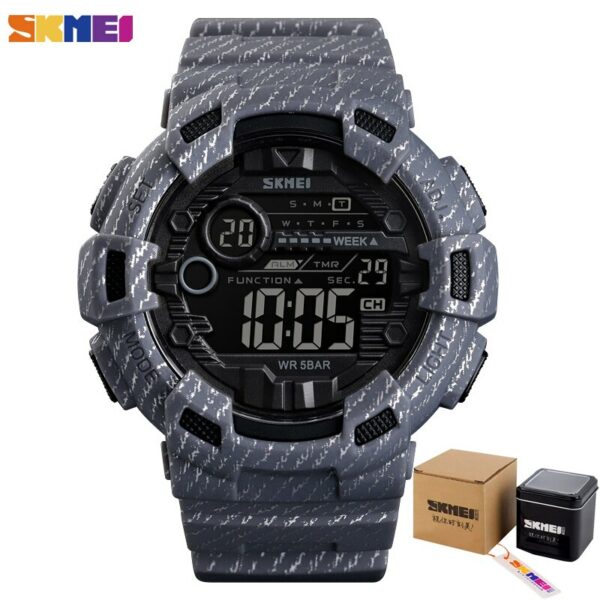 SKMEI 1472 Fashion Sport Watch Men Alarm Clock Cowboy Waterproof Week Display Men Watches Denim Digital Watch relogio masculino - immagine 14