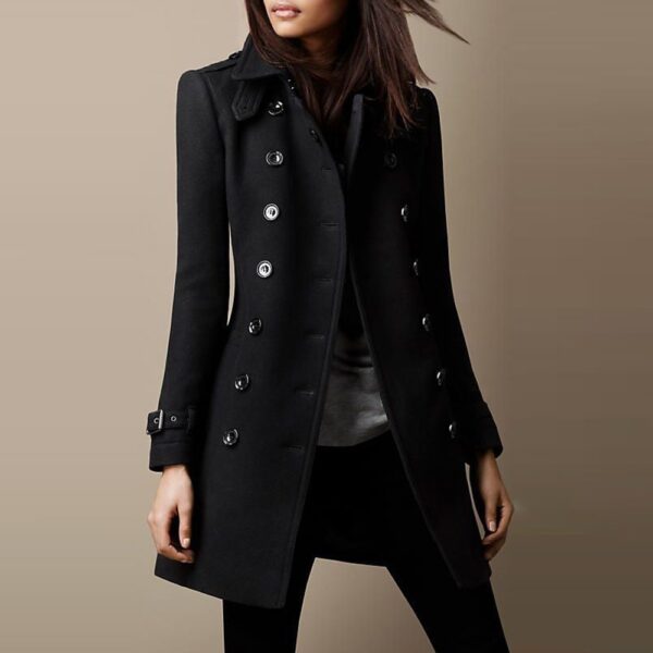 Autumn and winter double breasted casual women's jacket - immagine 4