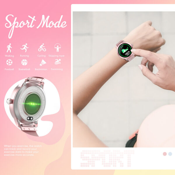 H16 Women's Smart Watch Heart Rate Sleep Sports Pedometer Watch Bracelet - immagine 3
