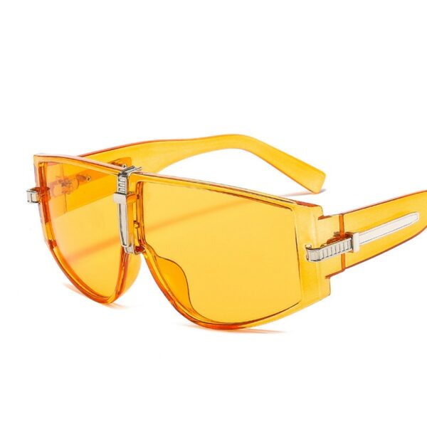 Vintage Punk Sunglasses Women Luxury Fashion Goggle Sun Glasses Men Personality One Piece Black Blue Glasses - immagine 4