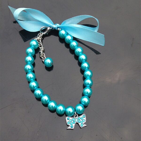 Dog Collar Rhinestone Pearl Necklace Diamond Pet Collars Mascotas Dog Accessories Leashes For Little Dogs Pet Supplies Cachorro - immagine 4