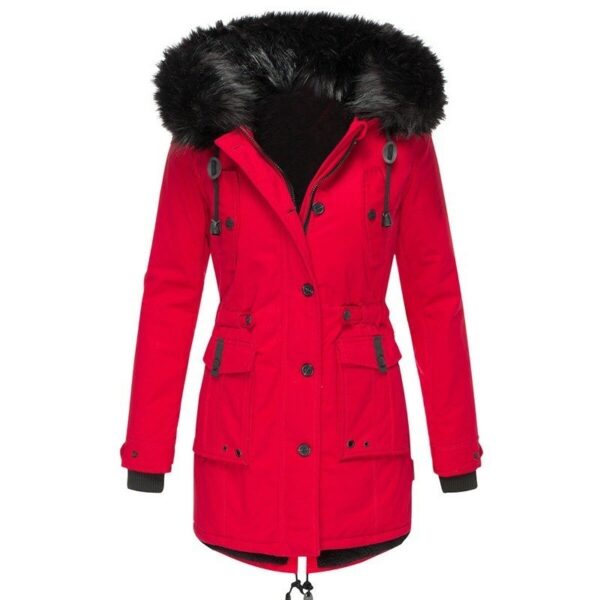 Thickened women's cotton jacket, women's cotton jacket, winter coat, parka jacket, fur collar jacket, winter coat - immagine 5