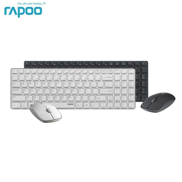 Rapoo 9300P Ultra Thin Metal Optical Wireless Keyboard and Mouse Combos for PC Laptop Gaming Home Keyboard - immagine 2
