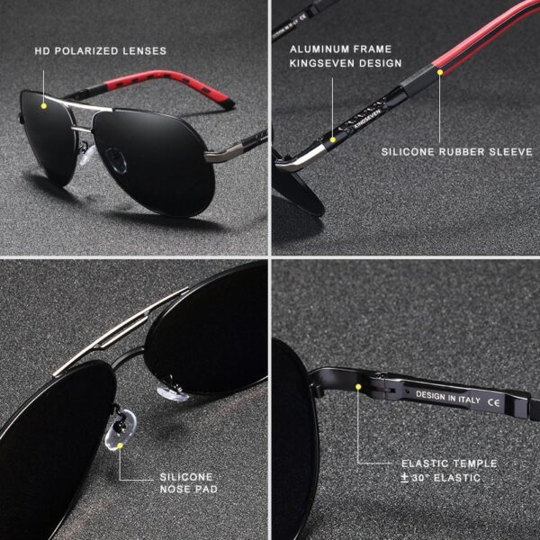 Men Vintage Aluminum Polarized Sunglasses Classic Brand Sun glasses Coating Lens Driving Eyewear For Men/Women - immagine 3