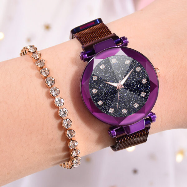 Ladies Magnetic Starry Sky Clock Luxury Women Watches Fashion Diamond Female Quartz Wristwatches Relogio Feminino Zegarek Damski - immagine 3