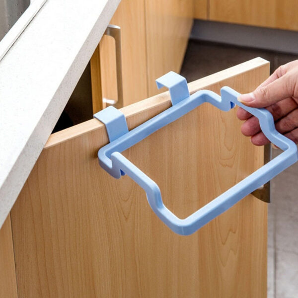 Kitchen Hanging Cabinet Door Garbage Rack Door Back Garbage Bag Storage Rack Plastic Bag Shelf Trash Can Bracket - immagine 4
