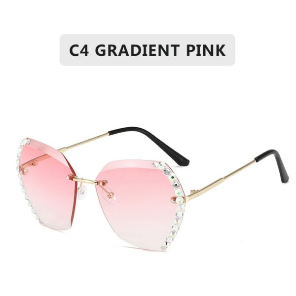 Rimless Sunglasses Women Famous Luxury Brand Design Sexy Diamond Square Sun Glasses For Female - immagine 10