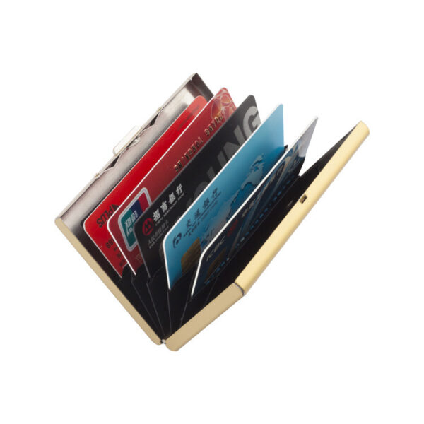 Aluminum Alloy Anti-Degaussing Credit Card Holder Black Stainless Steel Bank Card Holder Metal Card Holder RFID - immagine 3