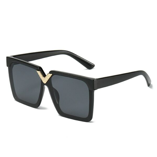 One Piece Square V shaped Sunglasses For Women New Fashon Oversized Balck Gradient Sun Glasses Female Pink Blue Shades Men Glasses - immagine 7