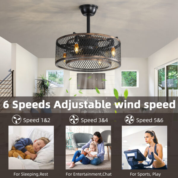 20 inch Caged Ceiling Fan with Lights - immagine 7