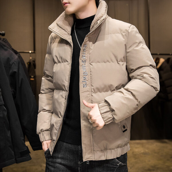 New Style Men's Down Jacket Warm Youth Cotton Jacket Handsome Stand Collar Winter Thickened Cotton Jacket - immagine 3