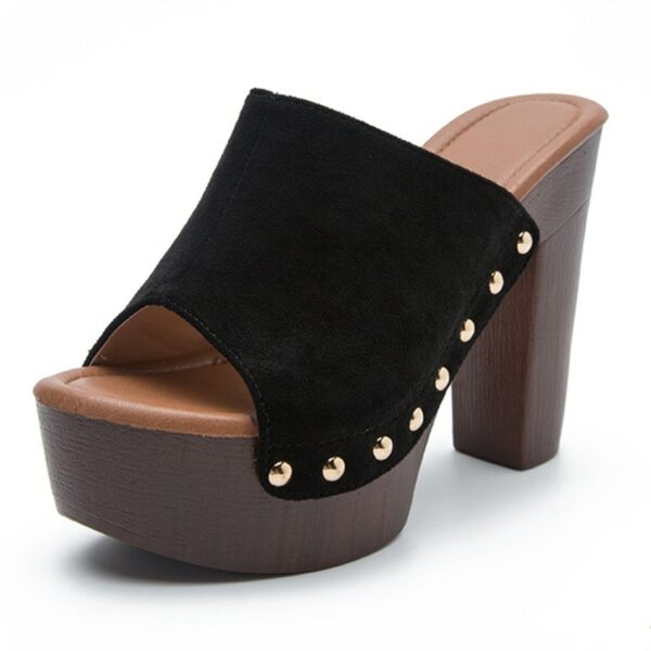 Brand Summer Slippers Women High Heels Shoes Female Fashion Platform Shoes Outside Women Slippers Pumps Rivet Mules Shoes - immagine 60