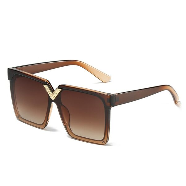 One Piece Square V shaped Sunglasses For Women New Fashon Oversized Balck Gradient Sun Glasses Female Pink Blue Shades Men Glasses - immagine 10