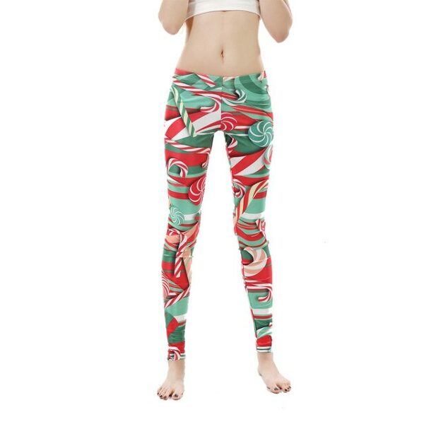 Christmas Legging Printed Woman Leggings Christmas Lollipops Leggins women pant - immagine 7