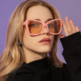 New Fashion Butterfly Large Frame Sunglasses Men And Women Trend Gradient Color Sunglasses Concave Shape Glasses
