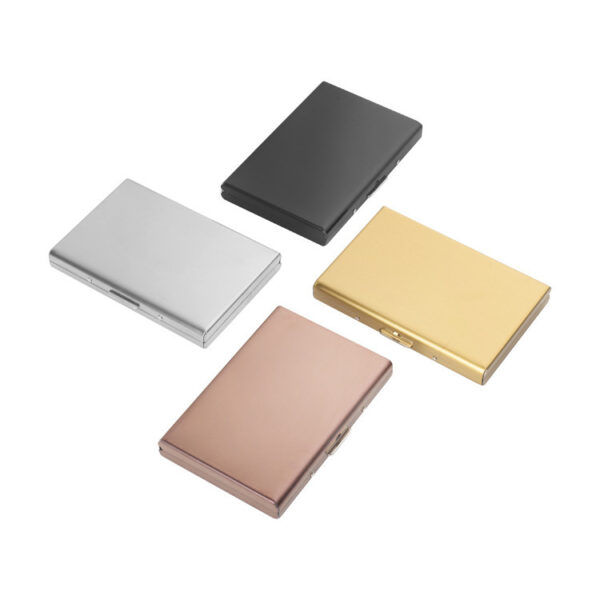 Aluminum Alloy Anti-Degaussing Credit Card Holder Black Stainless Steel Bank Card Holder Metal Card Holder RFID - immagine 5