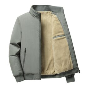 Plush Thickened Jacket Men's Winter Casual Jacket Stand Collar Cotton Jacket Plus Size