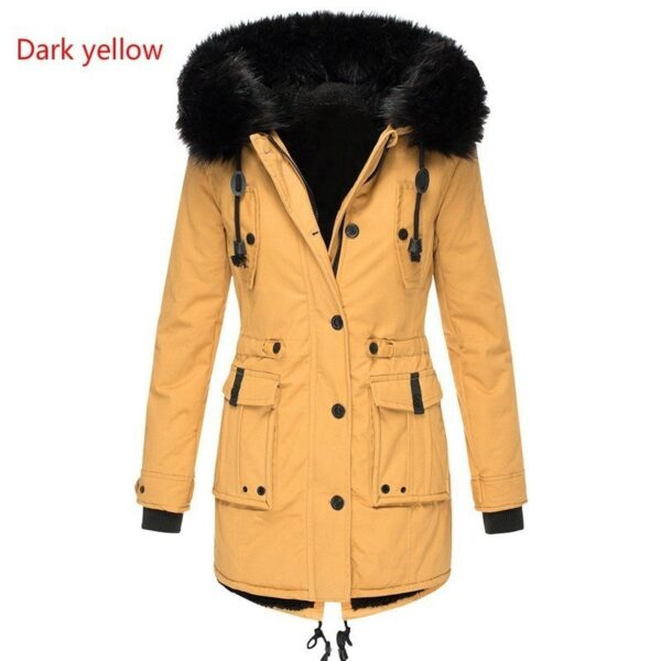 Thickened women's cotton jacket, women's cotton jacket, winter coat, parka jacket, fur collar jacket, winter coat - immagine 9