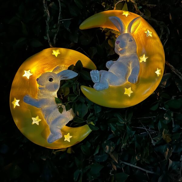 Rabbit swing solar lamp resin pendant - immagine 5