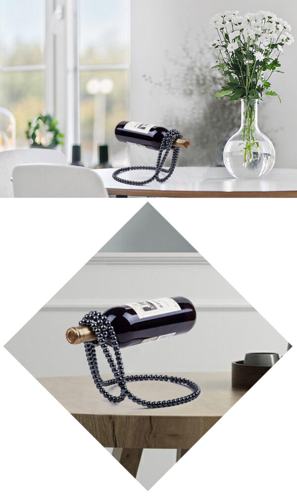 Pearl Necklace Stainless Steel Wine Rack Wine Pedestal Clamp Holder Suspension Champagne Whisky Small Ornaments - immagine 8