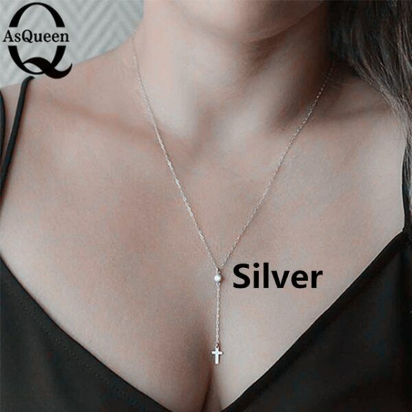 Small Gold Cross Pendant Necklace Women Girl Kids,Mini Charm Pendant - immagine 6