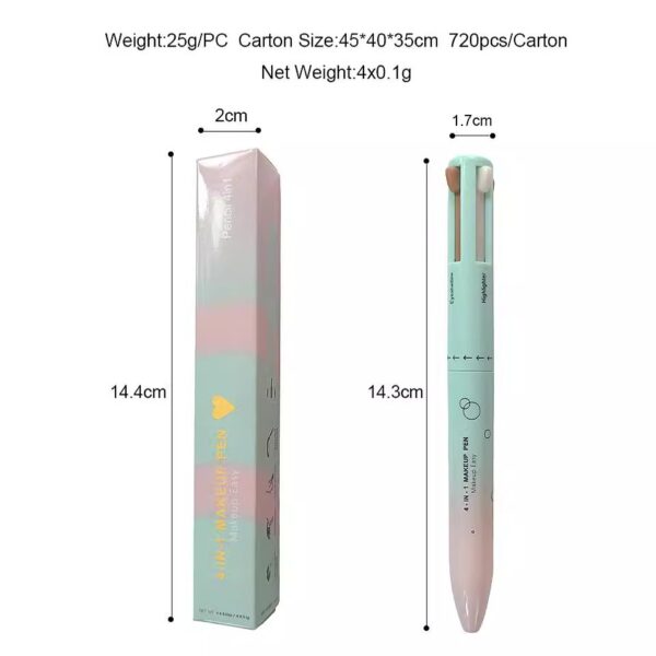 4 in 1 makeup pencil 4 in 1 makeup pencil 4 colors 4 colors lip liner highlight eye shadow eyeliner eyebrow pencil 4in1 - immagine 4