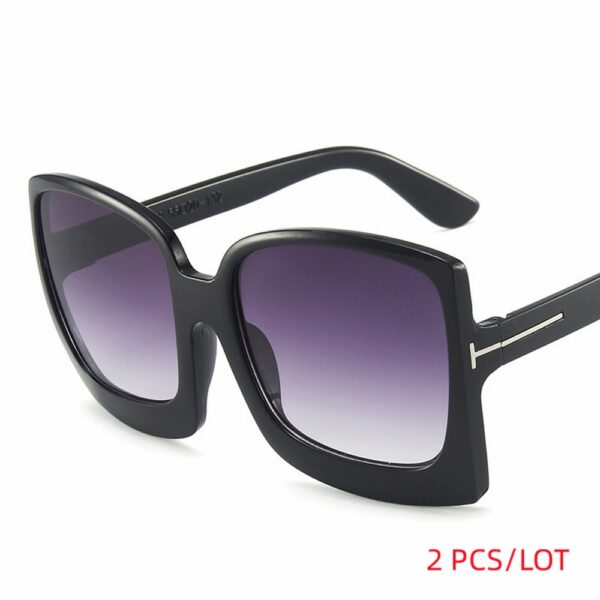 Square Sunglasses Women Vintage Brand Oversize Sun Glasses Black Gradient Female Glasses Men UV400 - immagine 9