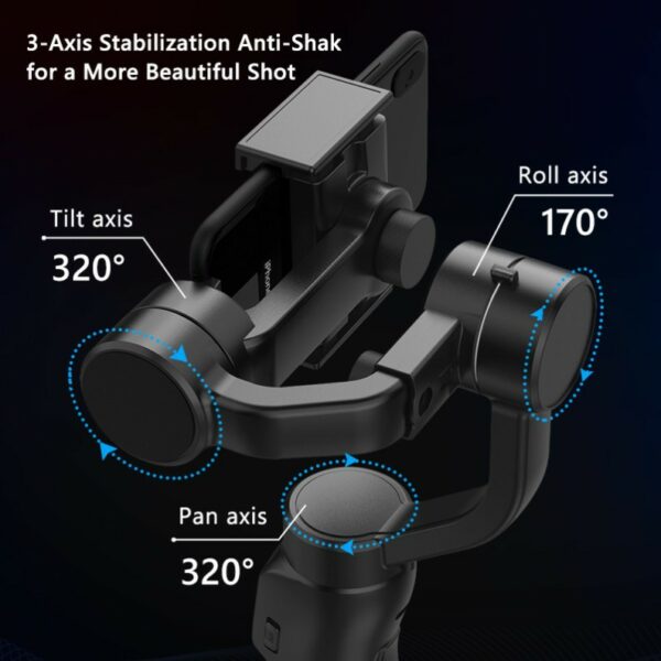 F8 mobile phone camera stabilizer handheld three-axis anti shake platform Tiktok live broadcast tripod short video camera stabilizer - immagine 4
