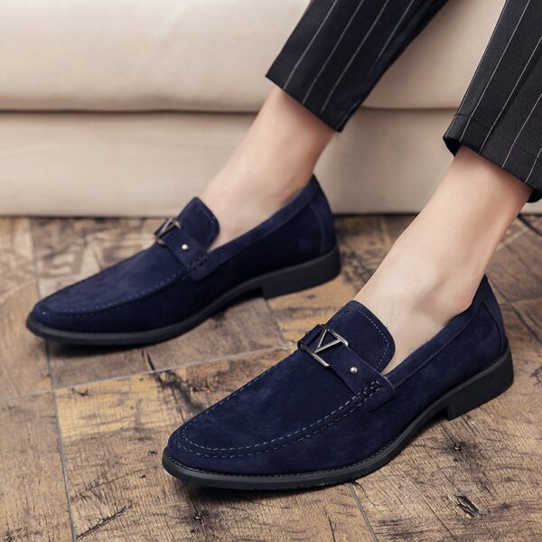 Loafers Foreign trade Large size pointed leather shoes Casual shoes Suede leather men's shoes Driving shoes - immagine 4