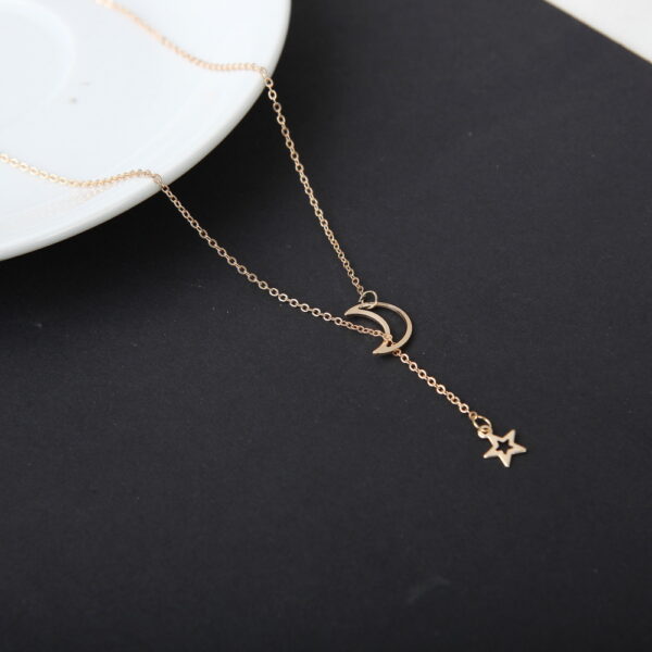 Fashion Moon Star Pendant Choker Necklace Gold Color Alloy Zinc Chain Necklace Necklace For Women Party Jewelry Archery Necklace - immagine 3