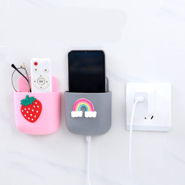 TV Air Conditioner Remote Control Wall Hanging Box Wall-Mounted Storage Box Punch-Free Mobile Phone Storage Rack Hanger - immagine 2